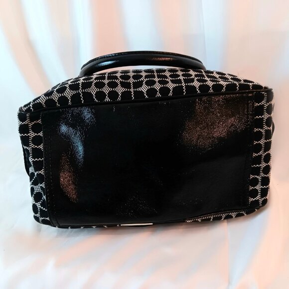 KATE SPADE NY Black & White Leather & Canvas Shoulder Bag 🖤LIKE NEW🖤Gorgeous!! - Picture 4 of 10